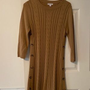 New York & Company Cable-Knit Neck Sweater Dress Size: Medium